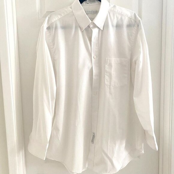 Geoffrey Beene Men's White Dress Shirt Size 16.5/ 32-33 Workwear Business - Picture 1 of 9